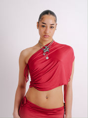 The Drape Top Red